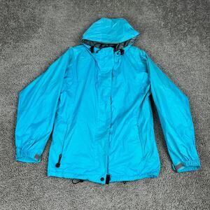Against The Elements Jacket Womens Small Blue Waterproof Breathable Rain Coat
